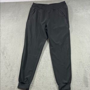 90 Degree By Reflex Athleisure Pant Women Size Large Black Elastic Waist Cuffs